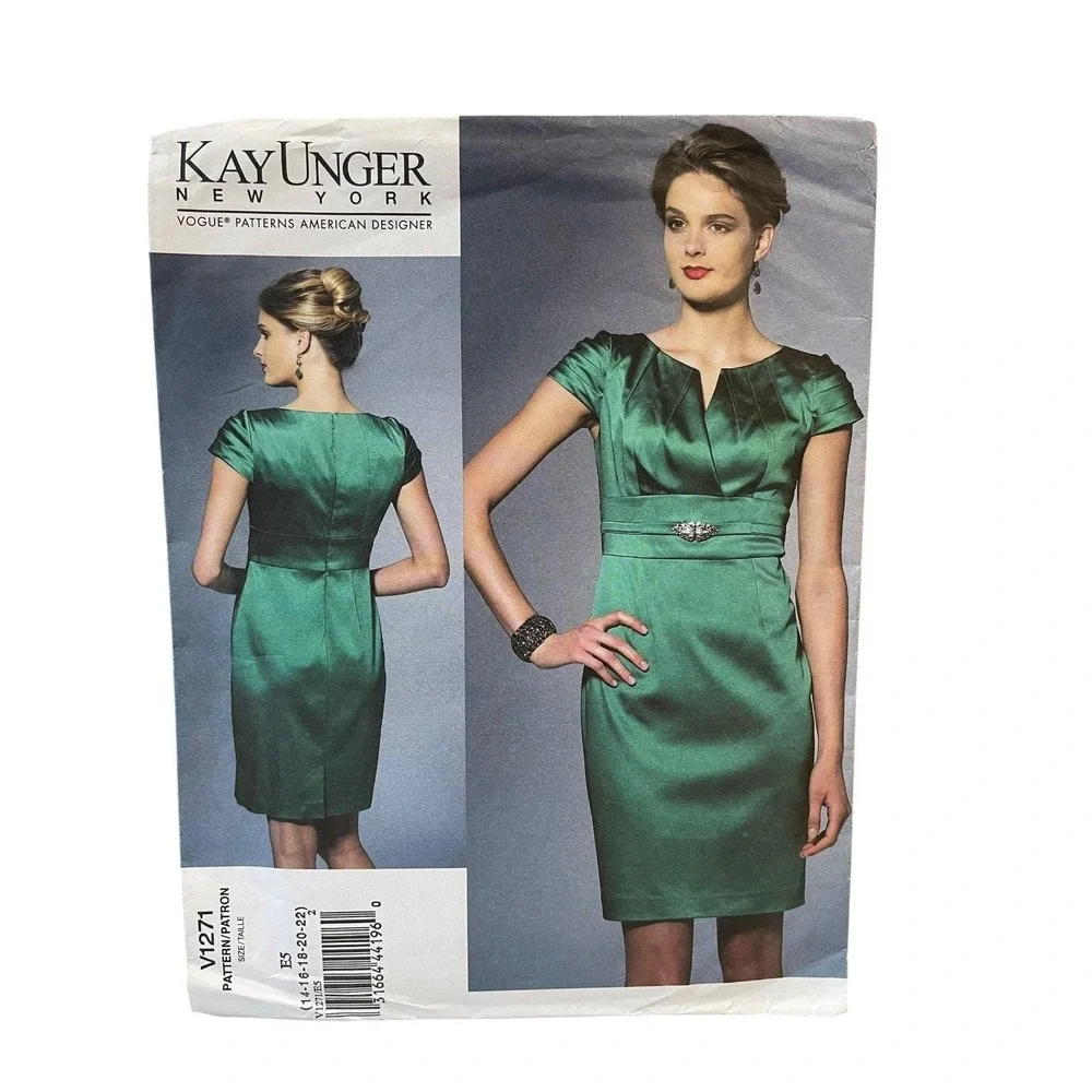 Kay Unger V1271 Dress Pattern Size 14-22 Vintage Vogue Designer
